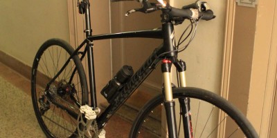 Lightweight 26 inch suspension fork on 700c wheel. bMHR hotrod bicycle! photo